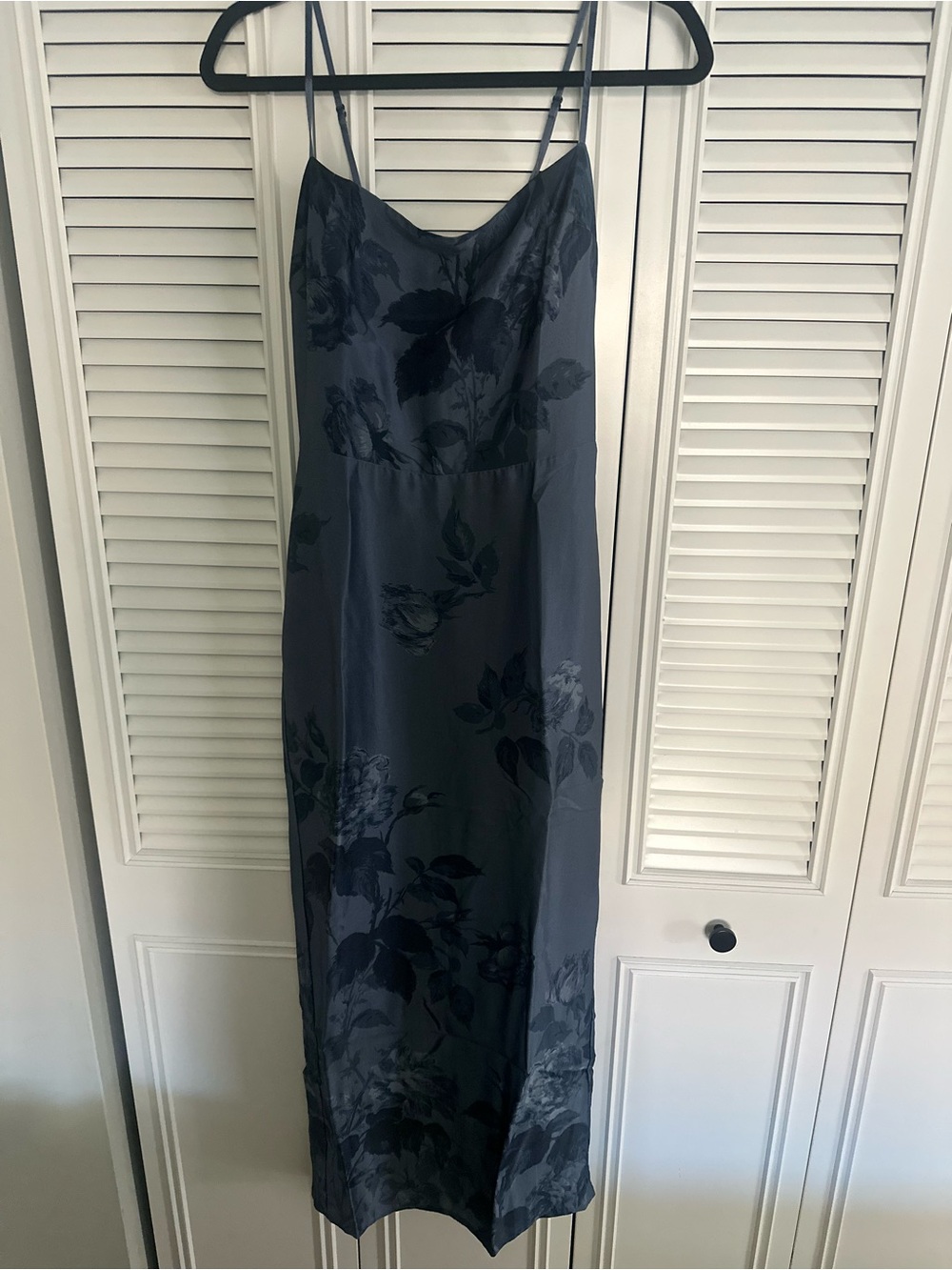 Reformation Frankie Silk Maxi Dress in Trieste Blue Floral - Picture 2 of 3